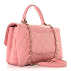 Lambskin Quilted Medium Trendy CC Flap Dual Handle Bag Pink