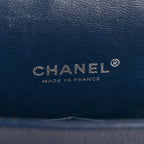 Caviar Quilted Maxi Double Flap Navy Blue