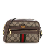 GG Supreme Monogram Web Mini Ophidia Shoulder Bag Brown