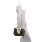 Shearling Small Puzzle Edge Bag Dark Khaki
