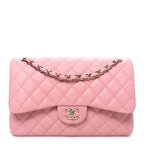 Caviar Quilted Jumbo Double Flap Pink