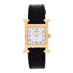 Stainless Steel Epsom 21mm Heure H Hour Quartz Watch Noir
