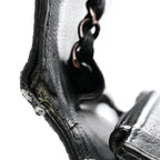 Crumpled Calfskin Quilted Wallet On Chain WOC So Black