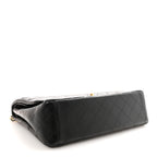 Lambskin Quilted Maxi Double Flap Black