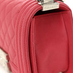 Caviar Quilted Small Boy Flap Red