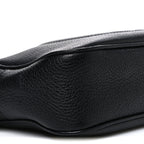 Pebbled Calfskin Small Soho Disco Bag Black