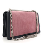 Lanzo Stretch Cord Azalea Calfskin Small Dionysus Shoulder Bag Pink Blue