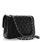 Caviar Quilted Small Double Flap Black
