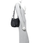 Calfskin Hammock Slice Bag Black