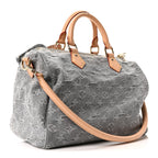 Monogram Denim Speedy Soft 30 Washed Gray