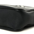 Pebbled Calfskin Small Soho Disco Bag Black
