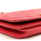 Caviar Quilted Boy Wallet On Chain WOC Dark Pink