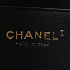 Washed Denim Quilted Mini Chanel 25 Handbag Black