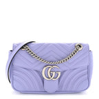 Calfskin Matelasse Small GG Marmont Shoulder Bag Lapis
