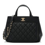 Caviar Quilted Small Business Affinity Shopping Bag Black