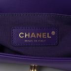 Calfskin Quilted Small Boy Flap Purple