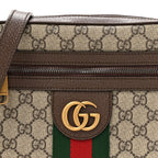 GG Supreme Monogram Web Small Ophidia Messenger Bag Brown