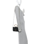 Lambskin Quilted Pearl Crown Wallet On Chain WOC Black