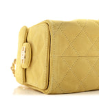 Suede Quilted Mini Chanel 25 Handbag Yellow
