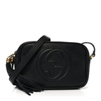 Pebbled Calfskin Small Soho Disco Bag Black