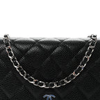 Caviar Quilted Wallet on Chain WOC Black