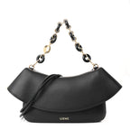 Smooth Calfskin Donut Chain Medium Ola Shoulder Bag Black