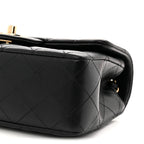 Lambskin Quilted Mini Rectangular Flap Black