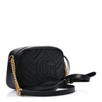 Calfskin Matelasse Small GG Marmont Chain Shoulder Bag Black