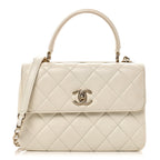 Lambskin Quilted Small Trendy CC Dual Handle Flap Bag White