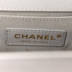 Caviar Quilted Small Boy Flap Light Grey