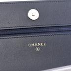 Denim Quilted Chanel 19 Wallet On Chain WOC Blue