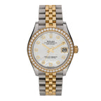 Stainless Steel 18K Yellow Gold Diamond Bezel Mother of Pearl 31mm Oyster Perpetual Datejust Watch 278383RBR