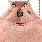Aged Calfskin Quilted Small Gabrielle Backpack Pink