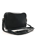 Pebbled Calfskin Small Soho Disco Bag Black