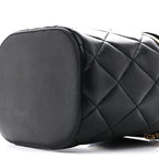 Lambskin Quilted Trendy Vanity Case Black