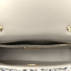 Sequin Mini Flap Gray Black White Pearly White