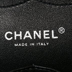 Patent Quilted Jumbo Double Flap Black