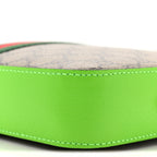 GG Supreme Monogram Textured Dollar Calfskin Web Ophidia Wristlet Shoulder Bag Beige Ebony Green