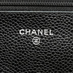 Caviar Quilted Wallet on Chain WOC Black
