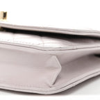 Lambskin Quilted Trendy CC Wallet On Chain WOC Lilac