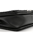Calfskin Chevron Tweed Medium Boy Flap Black