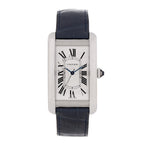 Stainless Steel Alligator 27mm Tank Americaine Automatic Watch Blue