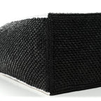 Raffia Large Paula's Ibiza Logo Tote Black White