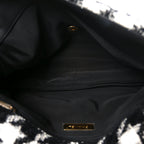 Tweed Quilted Maxi Chanel 19 Flap Black Ecru White