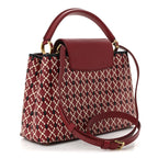 Calfskin Woven Capucines PM Black Red