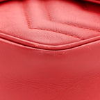 Calfskin Matelasse Super Mini GG Marmont Shoulder Bag Hibiscus Red