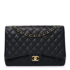 Caviar Quilted Maxi Double Flap Black