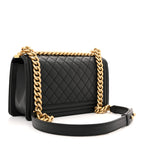 Caviar Quilted Medium Boy Flap Black