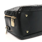 Lambskin Quilted Medium Trendy CC Bowling Bag Black