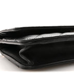Lambskin Quilted Pearl Wallet On Chain WOC Black